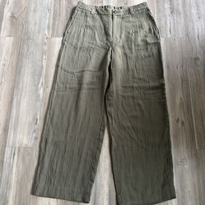 A New Day Green Lyocell Viscose Wide Leg Casual Dress Pants Size 12